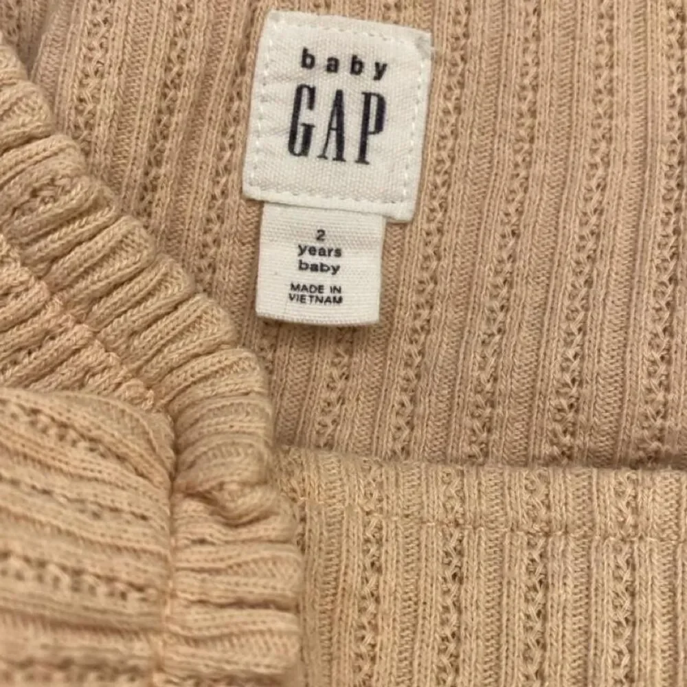 Baby Gap Girls Ribbed Knit Dress 2T Dusty Pink Ruffle Strap Sleeveless